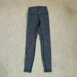 Lululemon Wunder Under Leggings High-Rise Luon Variegated Knit Black Size 4